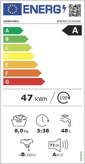 Samsung Πλυντήριο Ρούχων 8kg με Τεχνολογία Ατμού 1400 Στροφών Ecobubble WW80CGC04DAE - Image 3