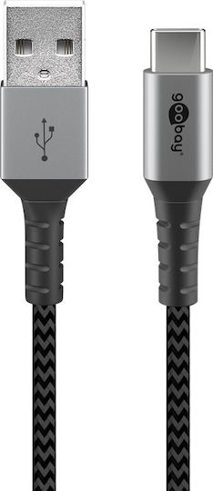 Goobay Braided USB 2.0 Cable USB-C male - USB-A 60W Γκρι 1m 49296 - Image 2