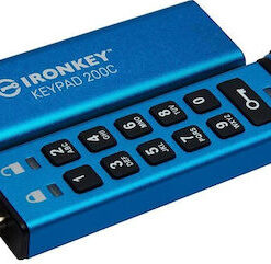 Kingston IronKey Keypad 200C 256GB USB 3.2 Stick με σύνδεση USB-C Μπλε