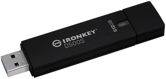 Kingston Ironkey D500s 512GB USB 3.2 Stick Μαύρο