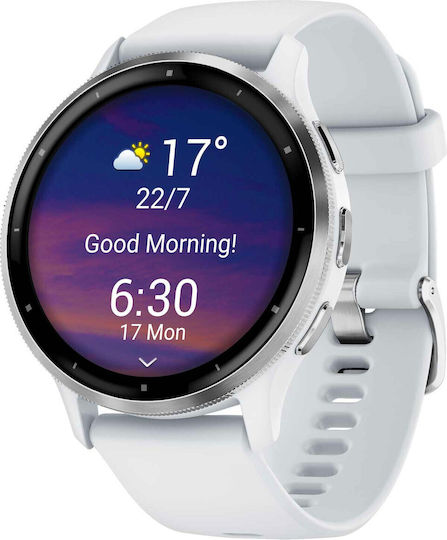 Garmin Venu 3 Stainless Steel 45mm Αδιάβροχο Smartwatch με Παλμογράφο (Silver Stainless Steel Bezel with Whitestone Case and Silicone Band) - Image 2