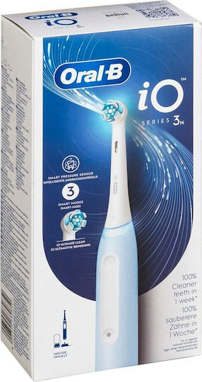 Oral-B iO Series 3N Ηλεκτρική Οδοντόβουρτσα με Αισθητήρα Πίεσης και Θήκη Ταξιδίου Μπλε - Image 2