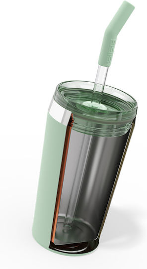 Sigg Ποτήρι Θερμός Ανοξείδωτο 450ml Πράσινο με Καλαμάκι 6015.10 - Image 4