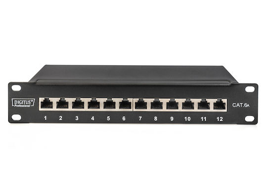 Digitus Patch Panel Shielded για Rack 1U 10" 12 Θυρών Μαύρο DN-91612S-EA - Image 2