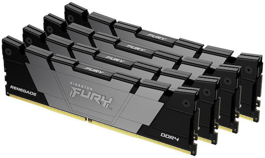 Kingston Fury Renegade DDR4 128GB RAM με 4x32GB Modules και Ταχύτητα 3600 για Desktop KF436C18RB2K4/128