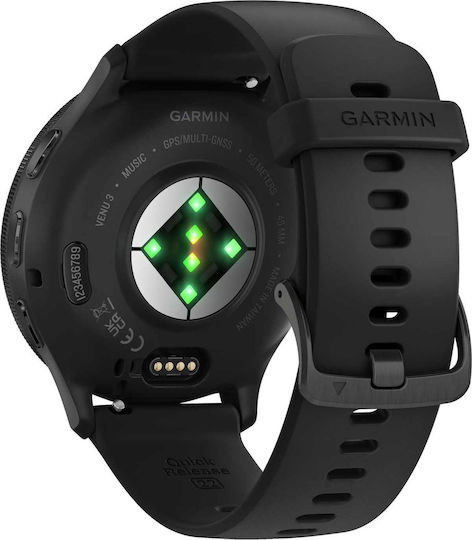 Garmin Venu 3 Stainless Steel 45mm Αδιάβροχο Smartwatch με Παλμογράφο (Slate Bezel With Black Silicone Band) - Image 8