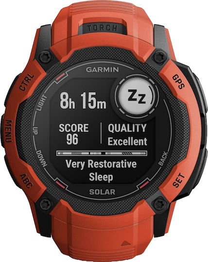 Garmin Instinct 2X Solar 50mm Αδιάβροχο Smartwatch με Παλμογράφο (Flame Red) - Image 3