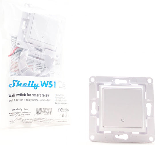 Shelly WS1 Χωνευτός Διακόπτης Τοίχου Wi-Fi Εντολών Μονός χωρίς Πλαίσιο Λευκός - Image 3