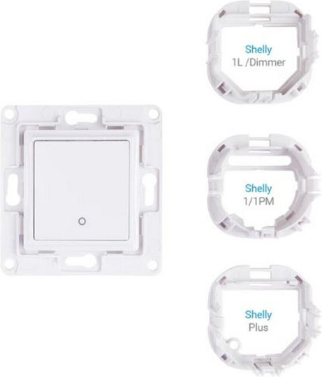Shelly WS1 Χωνευτός Διακόπτης Τοίχου Wi-Fi Εντολών Μονός χωρίς Πλαίσιο Λευκός - Image 4