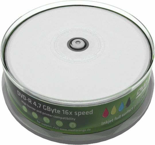 MediaRange Εγγράψιμα DVD-R 16x Printable 4.7GB Cake Box 25τμχ (MR407) - Image 2