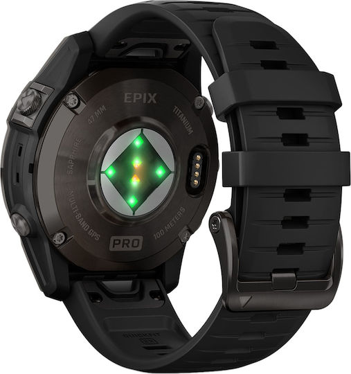 Garmin Epix Pro (Gen 2) Sapphire Edition Titanium 47mm Αδιάβροχο Smartwatch με Παλμογράφο (Carbon Grey DLC Titanium with Black Band) - Image 4