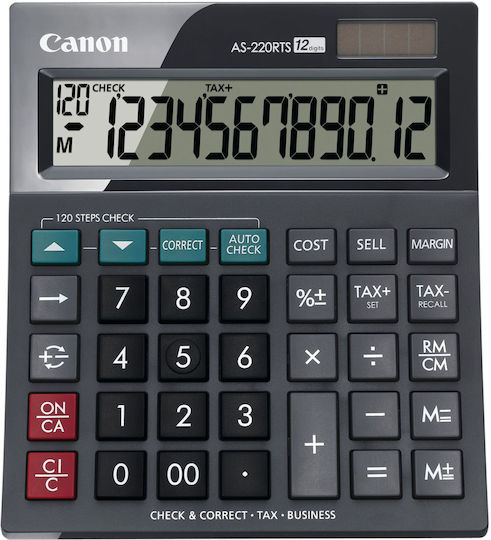 Canon As220rts Αριθμομηχανή 12 Ψηφίων σε Μαύρο Χρώμα 4898B001