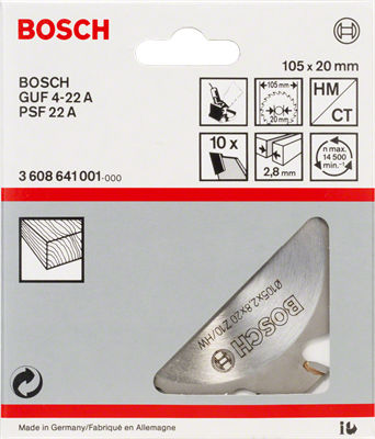 Bosch Δίσκος Κοπής Ξύλου με 22 Δόντια 105mm 3608641002 - Image 3