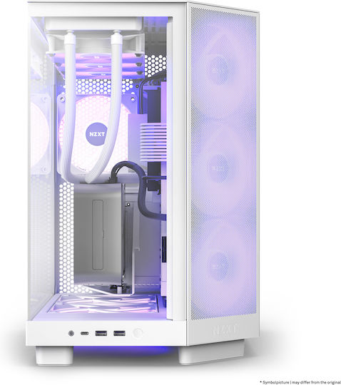 NZXT H6 Flow RGB Gaming Midi Tower Κουτί Υπολογιστή με Πλαϊνό Παράθυρο Λευκό - Image 2