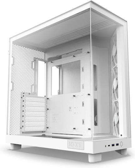 NZXT H6 Flow Gaming Midi Tower Κουτί Υπολογιστή με Πλαϊνό Παράθυρο Λευκό - Image 2