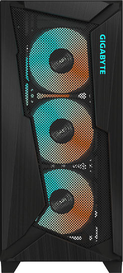 Gigabyte C301 Glass V2 Gaming Midi Tower Κουτί Υπολογιστή με RGB Φωτισμό Μαύρο - Image 3