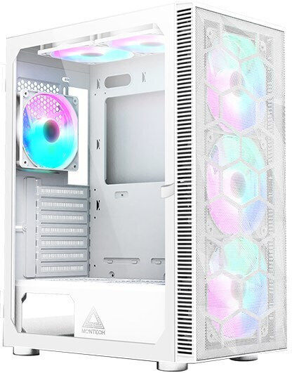 Montech X3 Mesh Gaming Midi Tower Κουτί Υπολογιστή με Πλαϊνό Παράθυρο και RGB Φωτισμό Λευκό