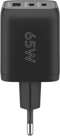 Goobay Φορτιστής Χωρίς Καλώδιο με Θύρα USB-A και 2 Θύρες USB-C 65W Μαύρος (64753) - Image 2