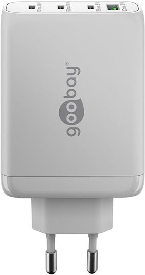 Goobay Φορτιστής Χωρίς Καλώδιο με Θύρα USB-A και 3 Θύρες USB-C 100W Power Delivery / Quick Charge 3.0 Λευκός (65556) - Image 2