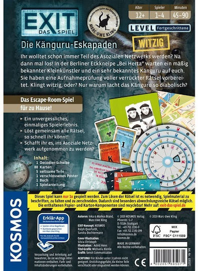 Επιτραπέζιο Παιχνίδι EXIT The Kangaroo Escapades για 1-4 Παίκτες 12+ Ετών 695071 (GER) Kosmos - Image 2