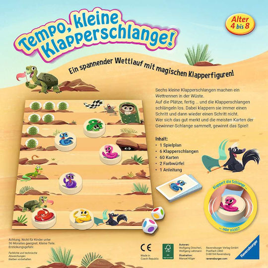 Επιτραπέζιο Παιχνίδι Tempo, Little Rattlesnake Race για 4-8 Παίκτες 4+ Ετών 20950 (GER) Ravensburger - Image 2