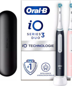 Oral-B iO Series 3 Ηλεκτρική Οδοντόβουρτσα με Αισθητήρα Πίεσης και Θήκη Ταξιδίου Matt Black / Blush Pink