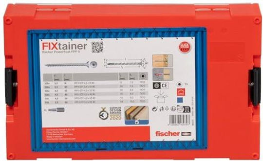 Fischer 562273 Fixtainer Powerfast Ii Chipboard, Pre-sorted Assortment Box With 700 Screws And 2 Bits, Countersunk Head, Full Thread And Torx Drive, Universal Set For Mounting De, Silver - Image 3