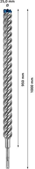 Bosch Professional 1x Expert Sds Plus-7x Hammer Drill Bit (for Reinforced Concrete, O 25,00x1000 Mm, Accessories Rotary Hammer Drill) - Image 6