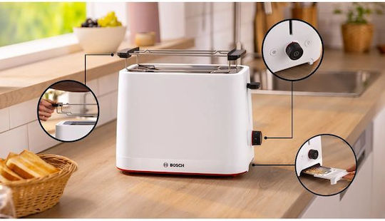 Bosch MyMoment TAT3M121 Φρυγανιέρα 2 Θέσεων 950W Λευκή - Image 2