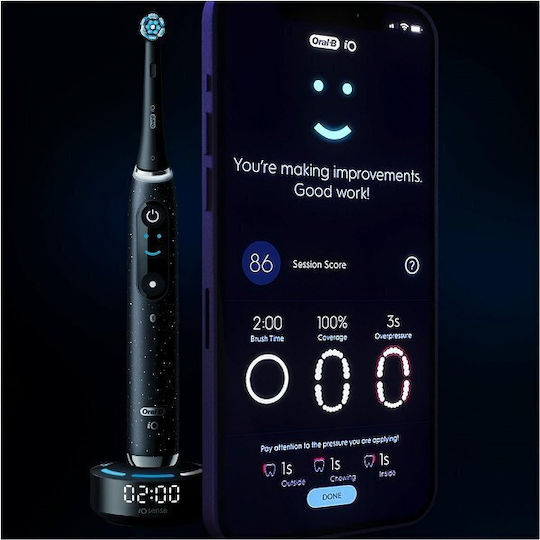 Oral-B iO Series 10 Ηλεκτρική Οδοντόβουρτσα με Χρονομετρητή, Αισθητήρα Πίεσης και Θήκη Ταξιδίου Μαύρη - Image 4
