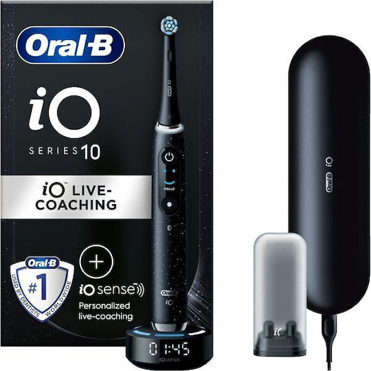 Oral-B iO Series 10 Ηλεκτρική Οδοντόβουρτσα με Χρονομετρητή, Αισθητήρα Πίεσης και Θήκη Ταξιδίου Μαύρη - Image 7