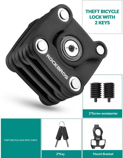Rockbros WD795 Κλειδαριά Ποδηλάτου Κουλούρα με Κλειδί Μαύρη - Image 4