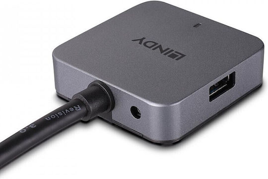 Lindy USB 3.0 Hub 4 Θυρών με σύνδεση USB-A Γκρι 43388 - Image 5