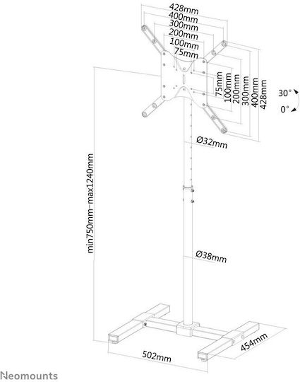 Neomounts NS-FS100BLACK Βάση Τηλεόρασης Δαπέδου έως 55" και 20kg - Image 4