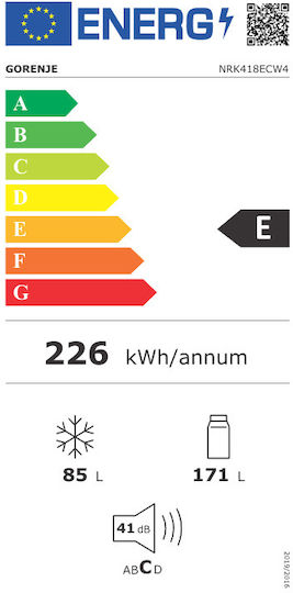 Gorenje Ψυγειοκαταψύκτης 256lt NoFrost Υ182.4xΠ55xΒ57εκ. Λευκός NRK418ECW4 - Image 3