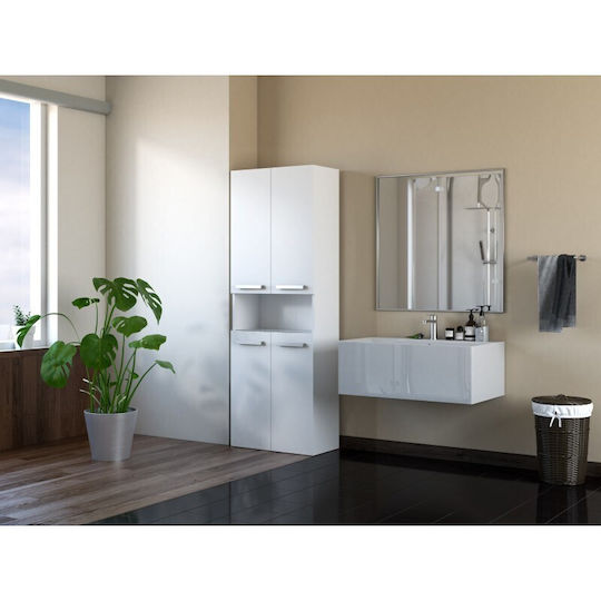 Topeshop Nel 1K DK Στήλη Μπάνιου Δαπέδου Μ60xΒ30xΥ174cm Λευκή - Image 3