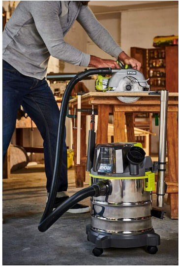 Ryobi 5133004724 Επαναφορτιζόμενη Σκούπα Υγρών / Στερεών Χωρίς Φορτιστή και Μπαταρία με Ανοξείδωτο Κάδο 18lt - Image 5