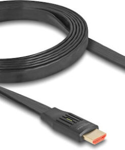 Alternative view of DeLock HDMI 2.1 Flat Cable HDMI male - HDMI male 2m Μαύρο 81002