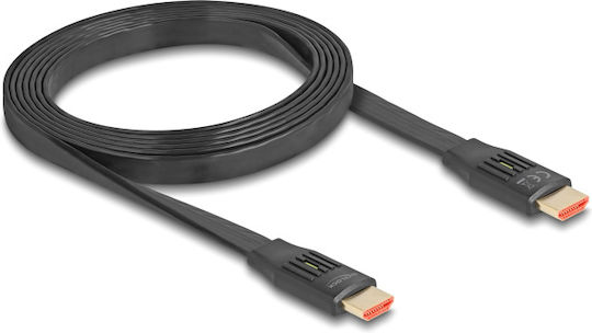 DeLock HDMI 2.1 Flat Cable HDMI male - HDMI male 2m Μαύρο 81002 - Image 2