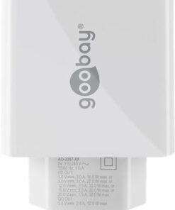 Alternative view of Goobay Φορτιστής Χωρίς Καλώδιο με Θύρα USB-A και Θύρα USB-C 30W Power Delivery Λευκός (61674)