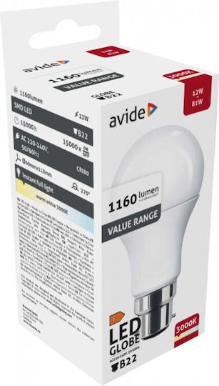 Jager Λάμπα LED 12W για Ντουί B22 Θερμό Λευκό 1160lm AV-958026