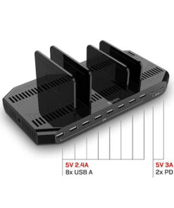 Alternative view of Lindy Βάση Φόρτισης με 8 Θύρες USB-A και 2 Θύρες USB-C 120W Quick Charge 3.0 σε Μαύρο χρώμα (73435)