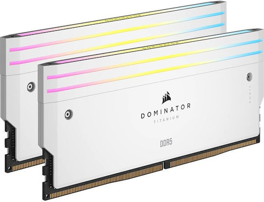 Corsair Dominator Titanium RGB XMP White DDR5 64GB RAM με 4x16GB Modules και Ταχύτητα 6000 για Desktop CMP64GX5M4B6000C36W - Image 3
