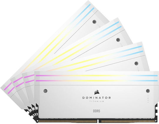 Corsair Dominator Titanium RGB XMP White DDR5 64GB RAM με 4x16GB Modules και Ταχύτητα 6000 για Desktop CMP64GX5M4B6000C36W - Image 2