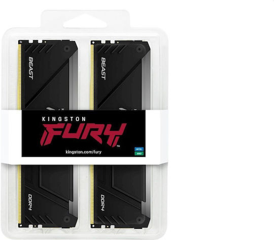 Kingston Fury Beast DDR4 64GB RAM με 2x32GB Modules και Ταχύτητα 3200 για Desktop KF432C16BB2AK2/64 - Image 6