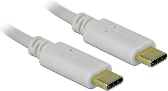 DeLock USB 2.0 Cable USB-C male - USB-C 100W Λευκό 0.15m (85357) - Image 3