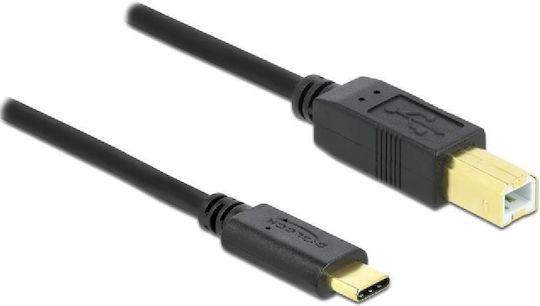 DeLock 83601 USB 2.0 Cable USB-C male - USB-B Μαύρο 1m (83601) - Image 3
