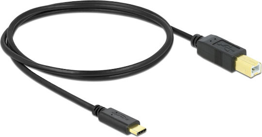 DeLock 83601 USB 2.0 Cable USB-C male - USB-B Μαύρο 1m (83601) - Image 4