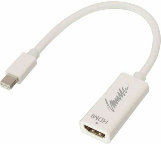 Lindy Μετατροπέας mini DisplayPort male σε HDMI female Λευκό 1τμχ 41719 - Image 2