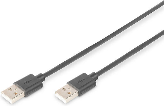 Digitus USB 2.0 Cable USB-A male - USB-A male Μαύρο 1.8m (AK-300101-018-S) - Image 2